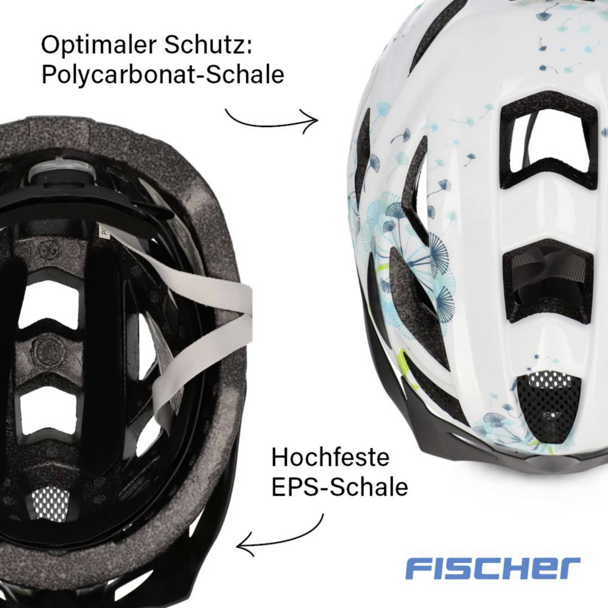 Велосипедний шолом FISCHER FAHRRAD Urban Flower чорний Розмір одягу = S/M Обхват голови = 55-59 см