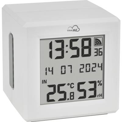 Cyfrowy zegar z kalendarzem i termometrem wskazuje: 13:58, 14.07.2024, 25,8°C, 53% wilgotności powietrza.