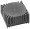 Kwadratowy element elektroniczny z żeberkami chłodzącymi po bokach. Widoczne są małe styki przyłączeniowe od spodu.