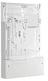 Techniczny schemat zautomatyzowanego systemu windowego z różnymi komponentami mechanicznymi i pionowym rozplanowaniem.