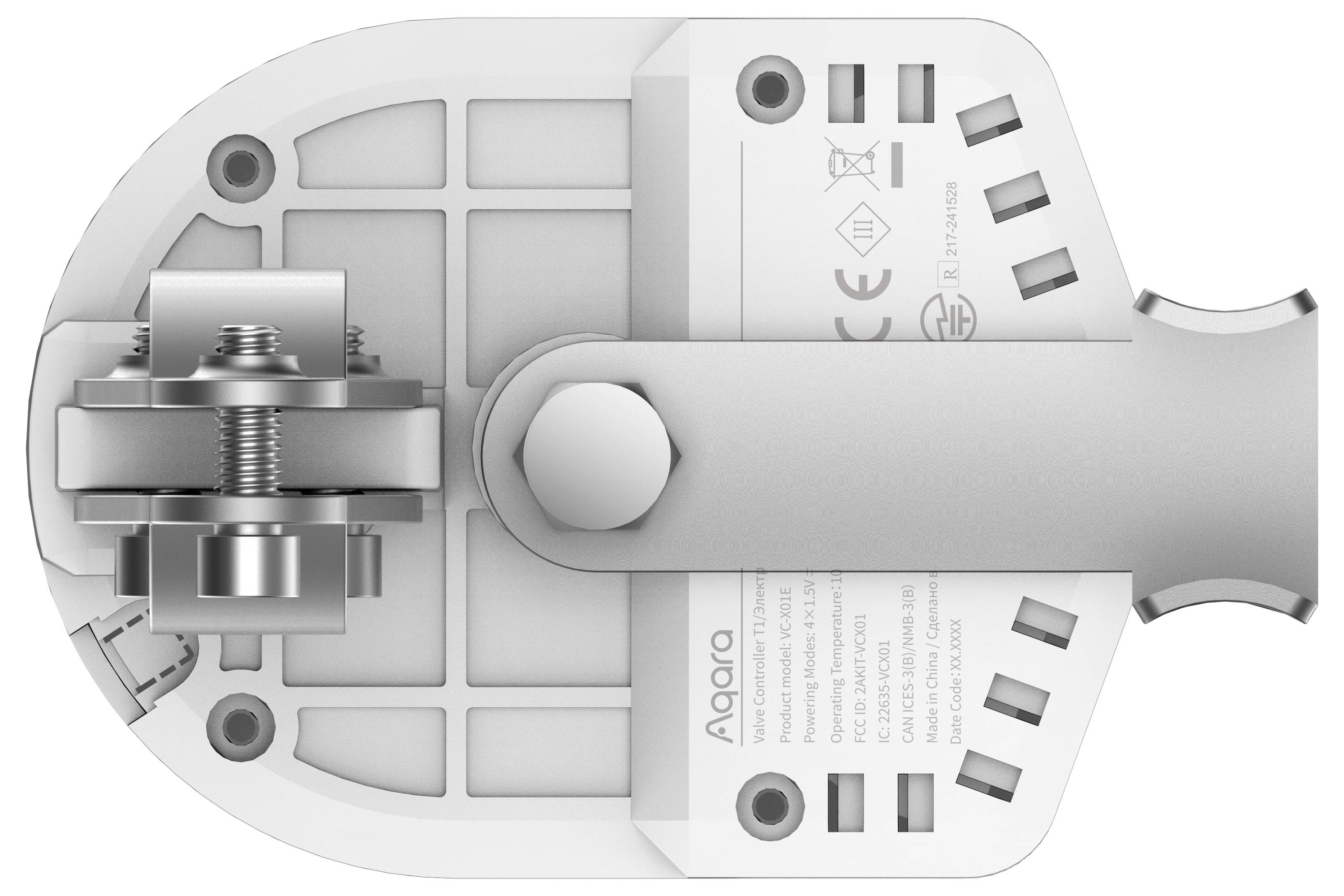 Inteligentny zamek do drzwi z mechanicznym mechanizmem ryglowym, wieloma punktami mocowania oraz informacjami producenta na tylnej stronie.