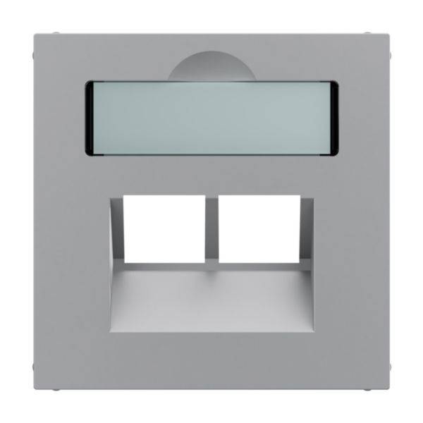 Szara lampa zewnętrzna o prostokątnej konstrukcji, z dwoma otworami świetlnymi i górnym oknem szklanym do oświetlenia pośredniego.