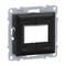 Czarny podwójny przycisk bez ramki, kompatybilny z europejskimi programami łączników. Odpowiedni do sterowania urządzeniami elektrycznymi.