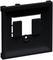 Prostokątna czarna ramka plastikowa z wycięciami, przeznaczona do montażu przełączników lub gniazd elektrycznych.