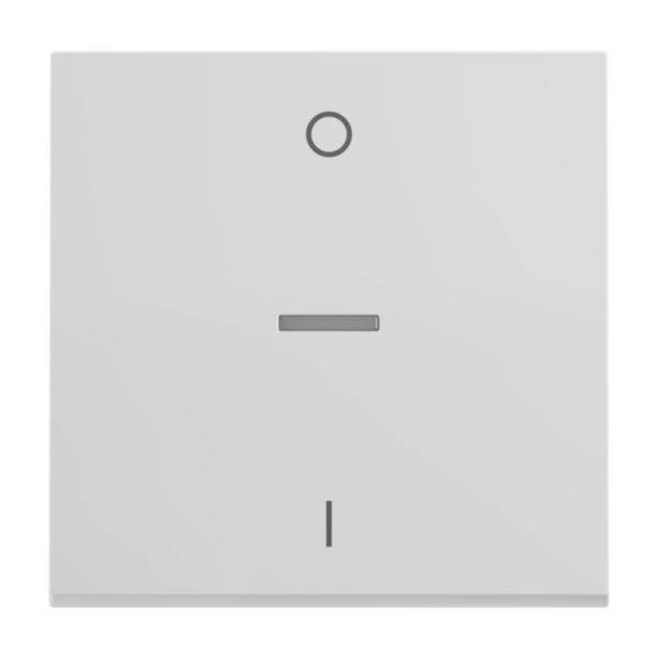 Przełącznik światła o minimalistycznym designie, prezentujący symbole Wyłączony (u góry) i Włączony (u dołu).