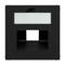 Czarna kwadratowa lampa zewnętrzna z górną podświetlaną szklana częścią i otwartą przestrzenią poniżej. Idealna do nowoczesnych elewacji.