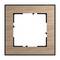 Drewniana rama do włącznika światła z kwadratową przestrzenią wewnętrzną i czarną wewnętrzną krawędzią, odpowiednia do dekoracji lub montażu.