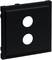 Czarna ramka gniazdowa z dwoma okrągłymi otworami do instalacji elektrycznych.
