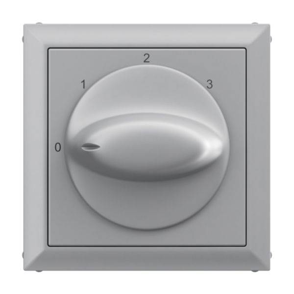 Kwadratowy włącznik światła z pokrętłem wskazuje poziomy od 0 do 3, przy czym pokrętło znajduje się aktualnie w pozycji 0.