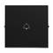 Czarny kwadratowy przycisk z symbolem dzwonka pośrodku, prawdopodobnie przeznaczony jako przycisk dzwonka lub przycisk alarmowy.