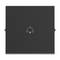 Czarny kwadratowy włącznik światła z białym symbolem dzwonka pośrodku.