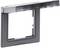 Szary plastikowy ramka z klapką, prawdopodobnie do gniazdek lub włączników, odpowiednia do zabezpieczenia lub przykrycia.