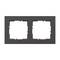 Podwójna ramka do gniazd lub włączników, prostokątna, ciemnoszara, do montażu natynkowego.