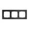 Potrójna ramka do gniazd lub włączników, prostokątna, czarna.