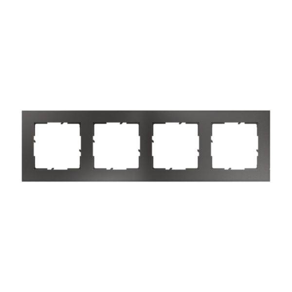 Czarny, poczwórny ramka do czterech modułów przełączników.