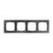 Czarny, poczwórny ramka do czterech modułów przełączników.