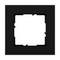 Czarny, kwadratowy ramka z białym, pustym wnętrzem kwadratu, odpowiednia do użycia jako osłona włącznika lub gniazda elektrycznego.
