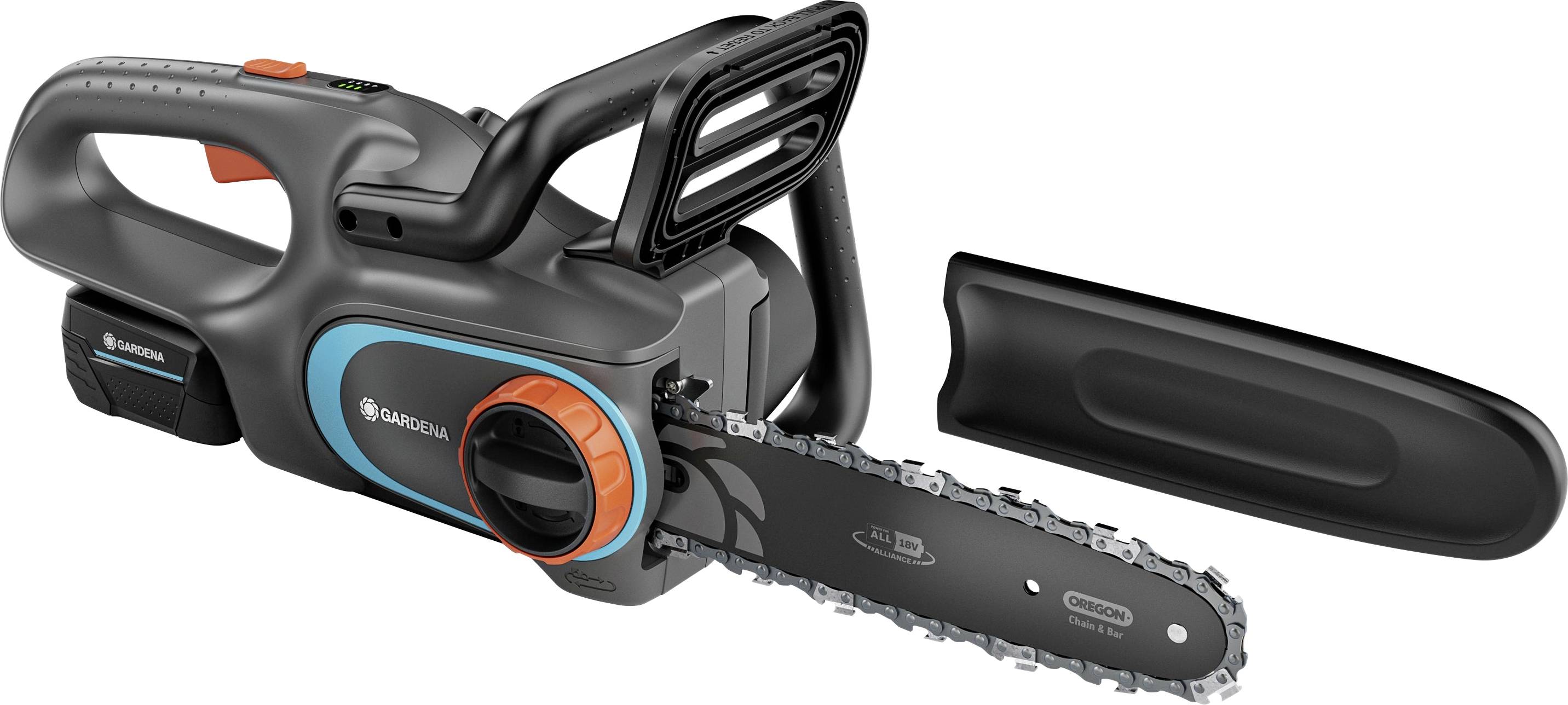 Акумуляторна бензопила GARDENA Akku-Kettensäge PowerSaw 250/18V, готова до використання, з акумулятором 18 В, довжина шини 250 мм