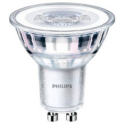 Żarówka LED firmy Philips z gniazdem GU10, odpowiednia do energooszczędnego oświetlenia.