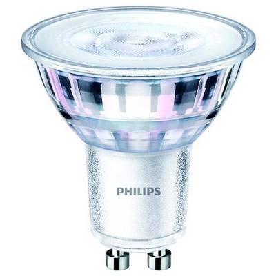 Pojedyncza lampa LED w formacie MR16, w kolorze srebrnym z przezroczystą osłoną, marki Philips. Odpowiednia do nowoczesnych zastosowań oświetleniowych.