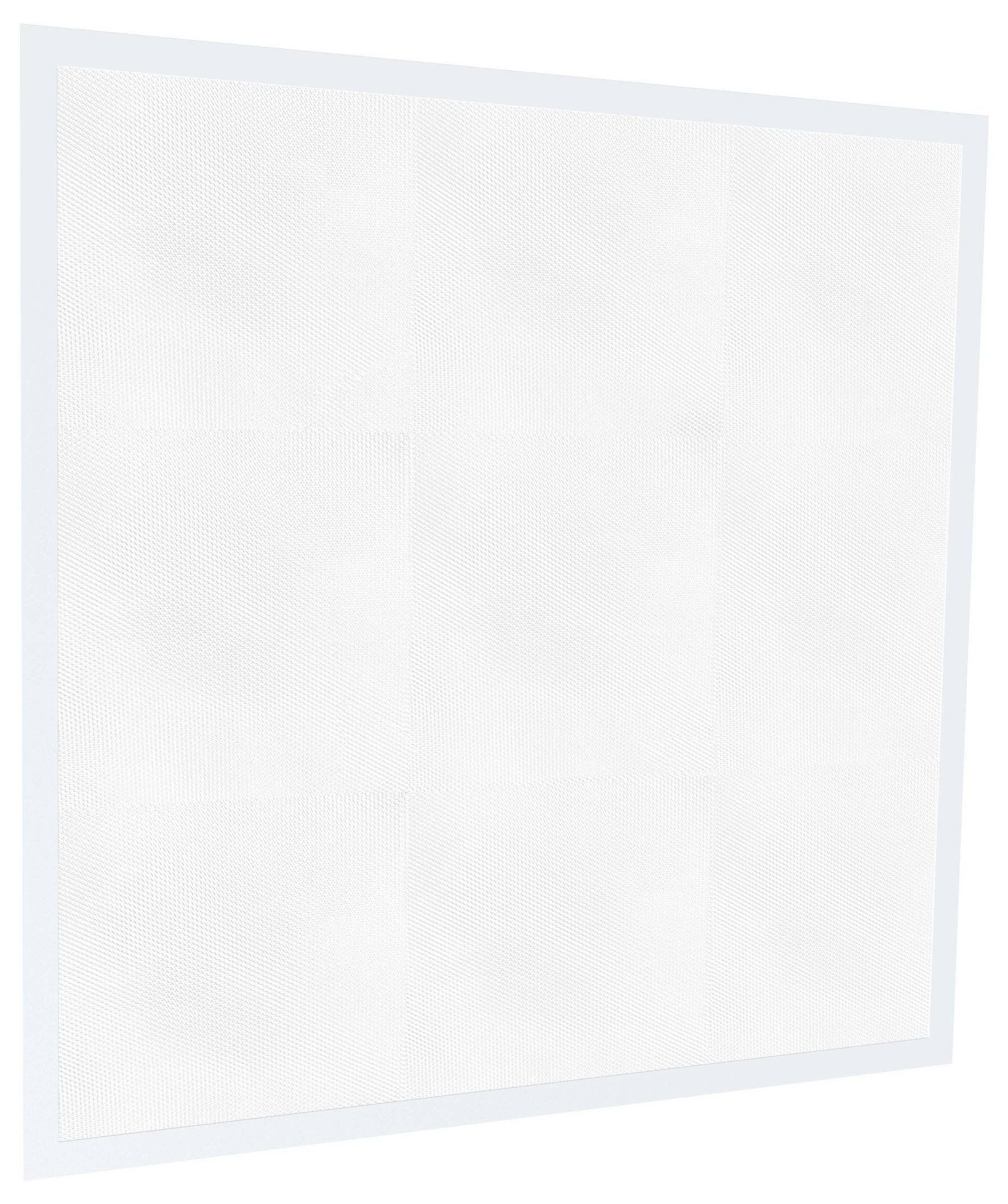 Kwadratowa biała płyta sufitowa ze strukturowanym wzorem.