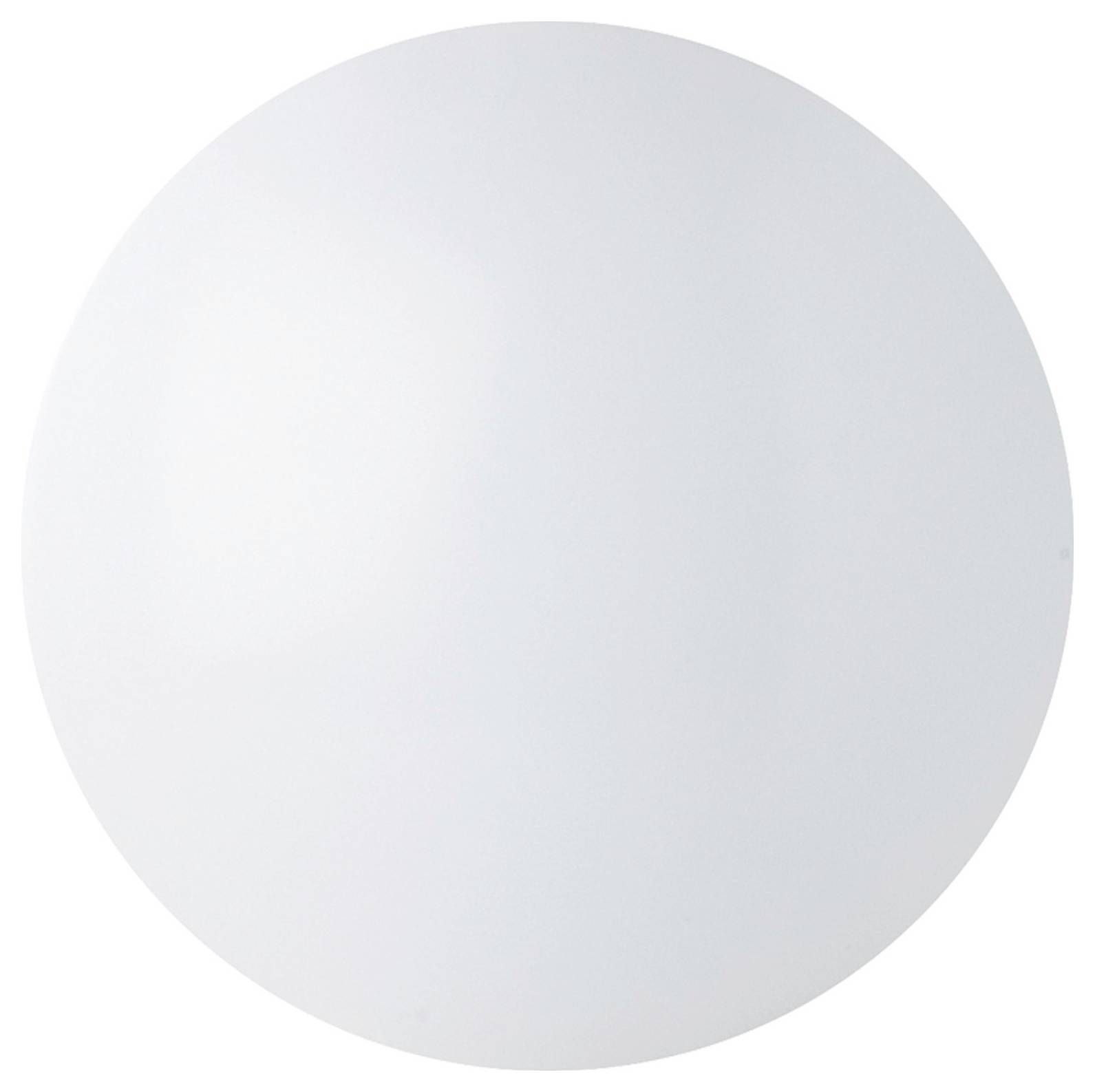 Biała, gładka kula na neutralnym tle.