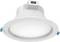 Podtynkowa oprawa LED w białej obudowie o okrągłym kształcie. Odpowiednia do montażu sufitowego w pomieszczeniach mieszkalnych lub komercyjnych.