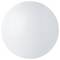 Biały, gładki okrąg na neutralnym tle. Obraz jest prosty i nie posiada żadnych dodatkowych elementów dekoracyjnych lub informacyjnych.