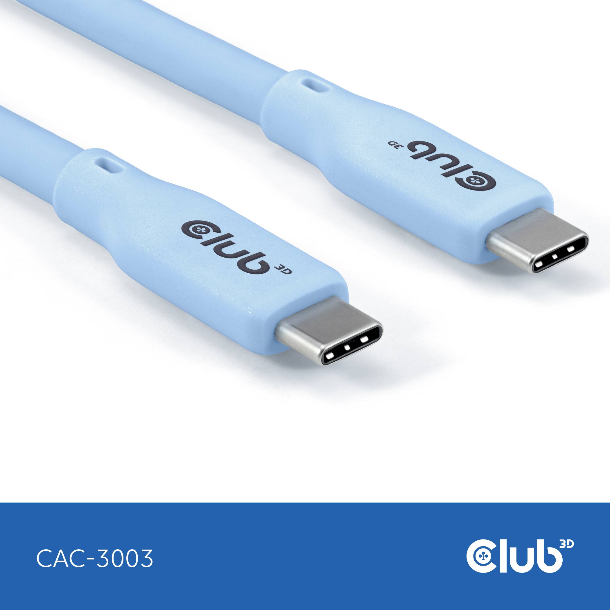 club3D USB-C Kabel USB4® Złącze męskie USB-C® 2.00 m niebieski CAC-3003-5