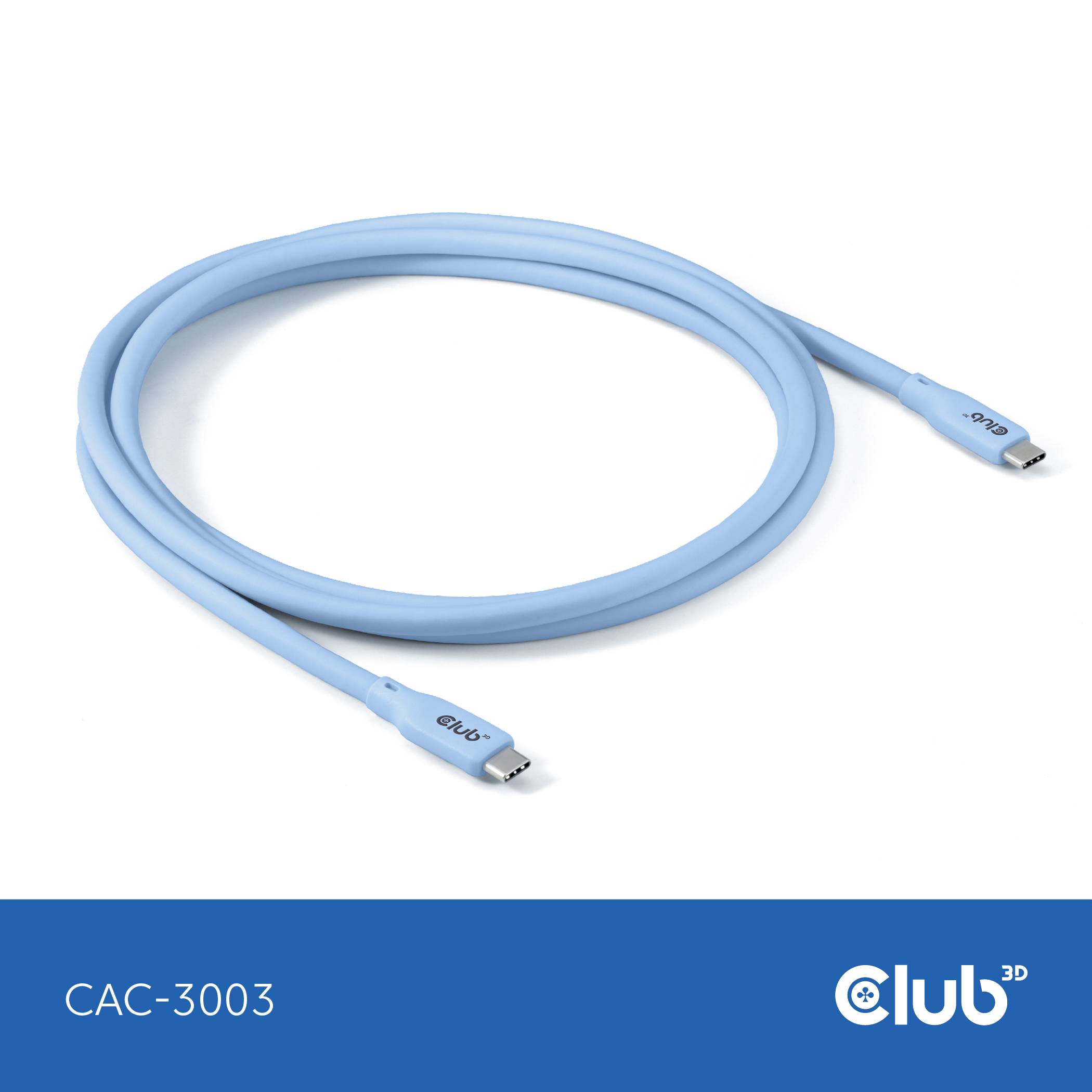 club3D USB-C Kabel USB4® Złącze męskie USB-C® 2.00 m niebieski CAC-3003-6