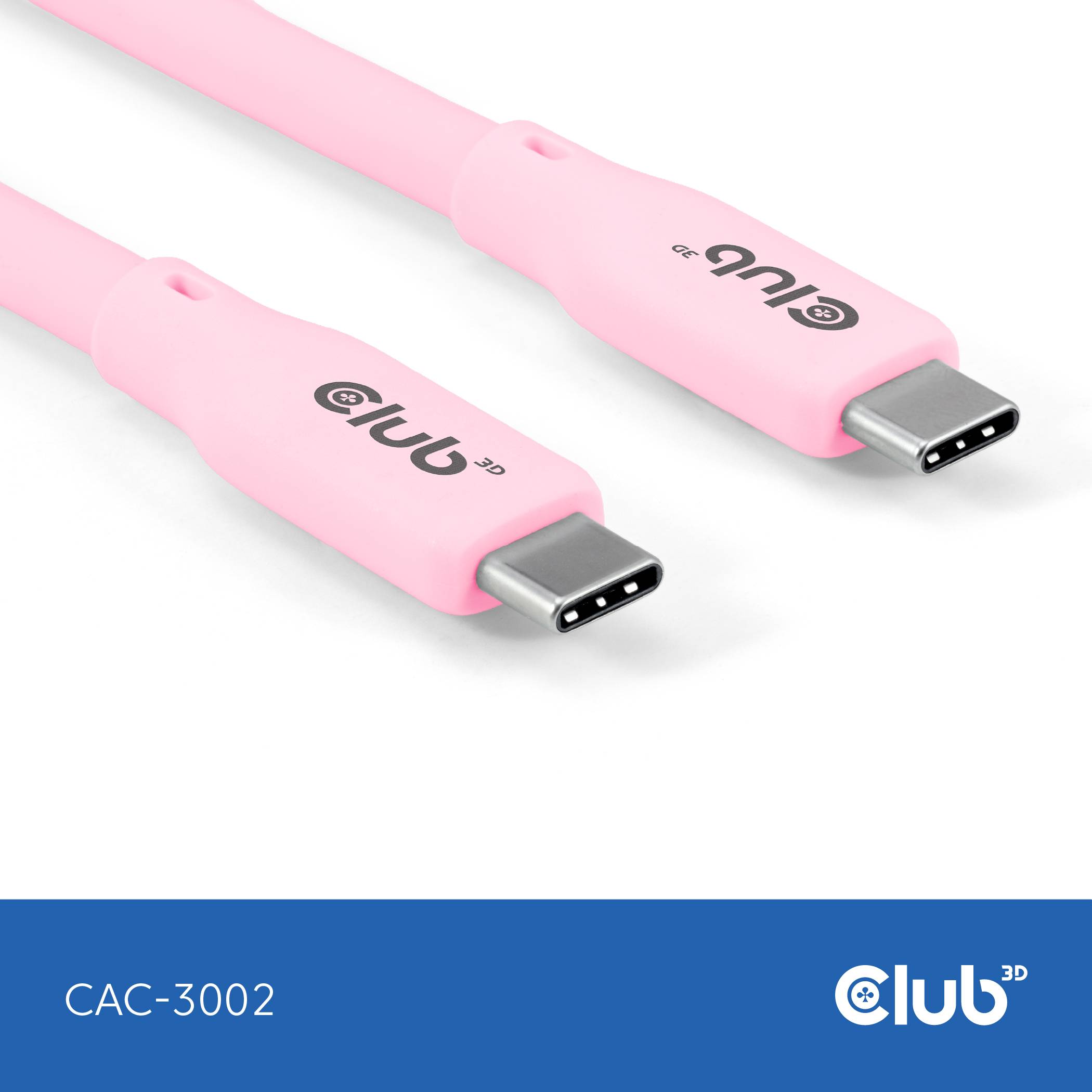 club3D USB-C Kabel USB4® Złącze męskie USB-C® 2.00 m różowy CAC-3002-5
