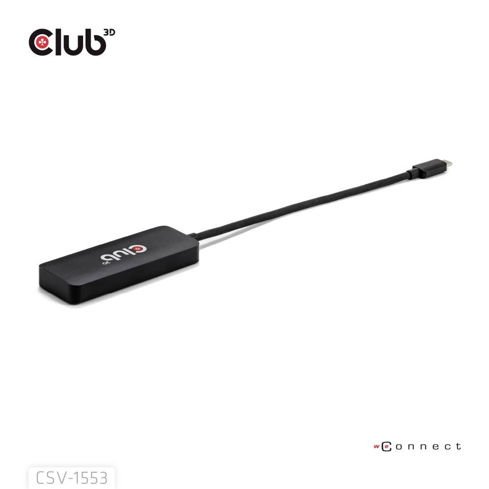 club3D USB-C adapter [1x USB-C - 3x złącze żeńskie DisplayPort] CSV-1553 0.17 m-2