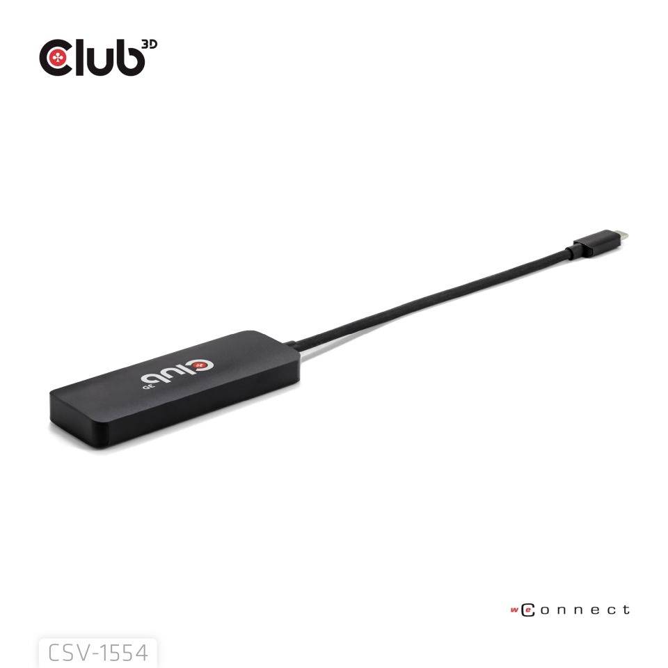 club3D USB-C adapter [1x złącze męskie USB-C - 3x złącze żeńskie HDMI] CSV-1554 0.17 m-2
