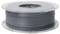 Plastikowa szpula z szarym materiałem do druku 3D, sfotografowana z boku, ukazująca równomiernie nawinięty filament przeznaczony do zastosowań w drukowaniu przestrzennym.