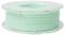 Rolka miętowozielonego filamentu do drukarki 3D, sfotografowana z boku, na przezroczystym plastikowym rdzeniu szpuli.