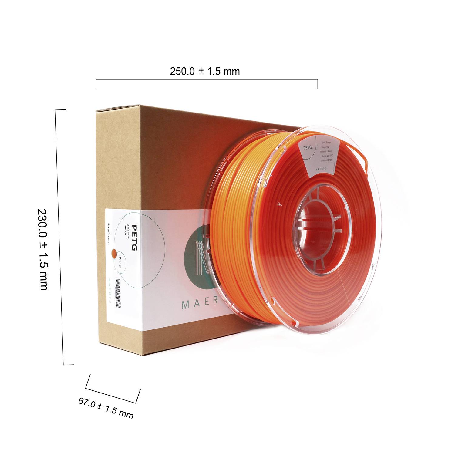 Maertz PMMA-1011-017 PMMA-1011-017 Нитка для 3D-принтера PETG хімічно стійка 2,85 мм 1000 г помаранчева 1 шт.