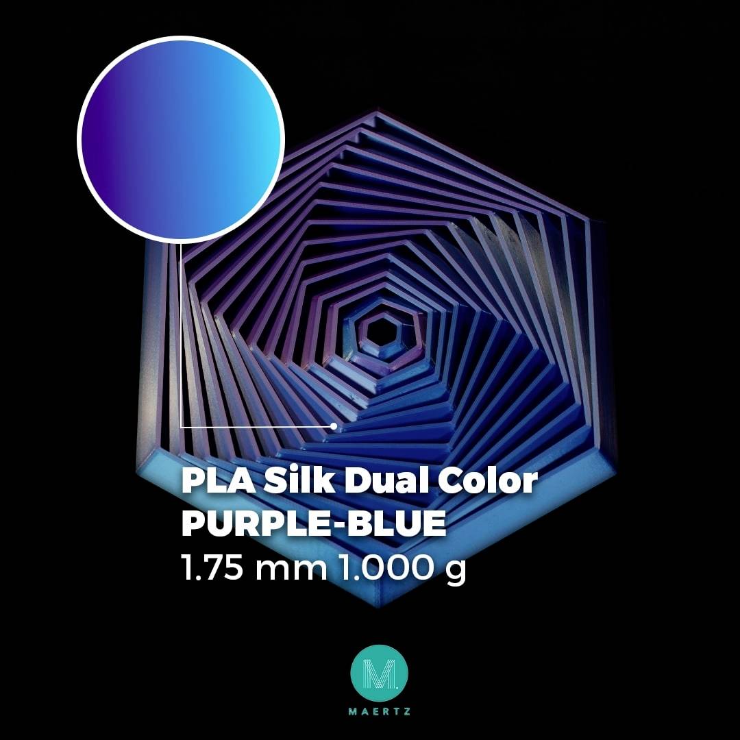 Maertz PMMA-1021-004 PMMA-1021-004 Филамент для 3D принтерів PLA напівматовий Silky gloss 1,75 мм 1000 г бузковий, синій 1 шт.