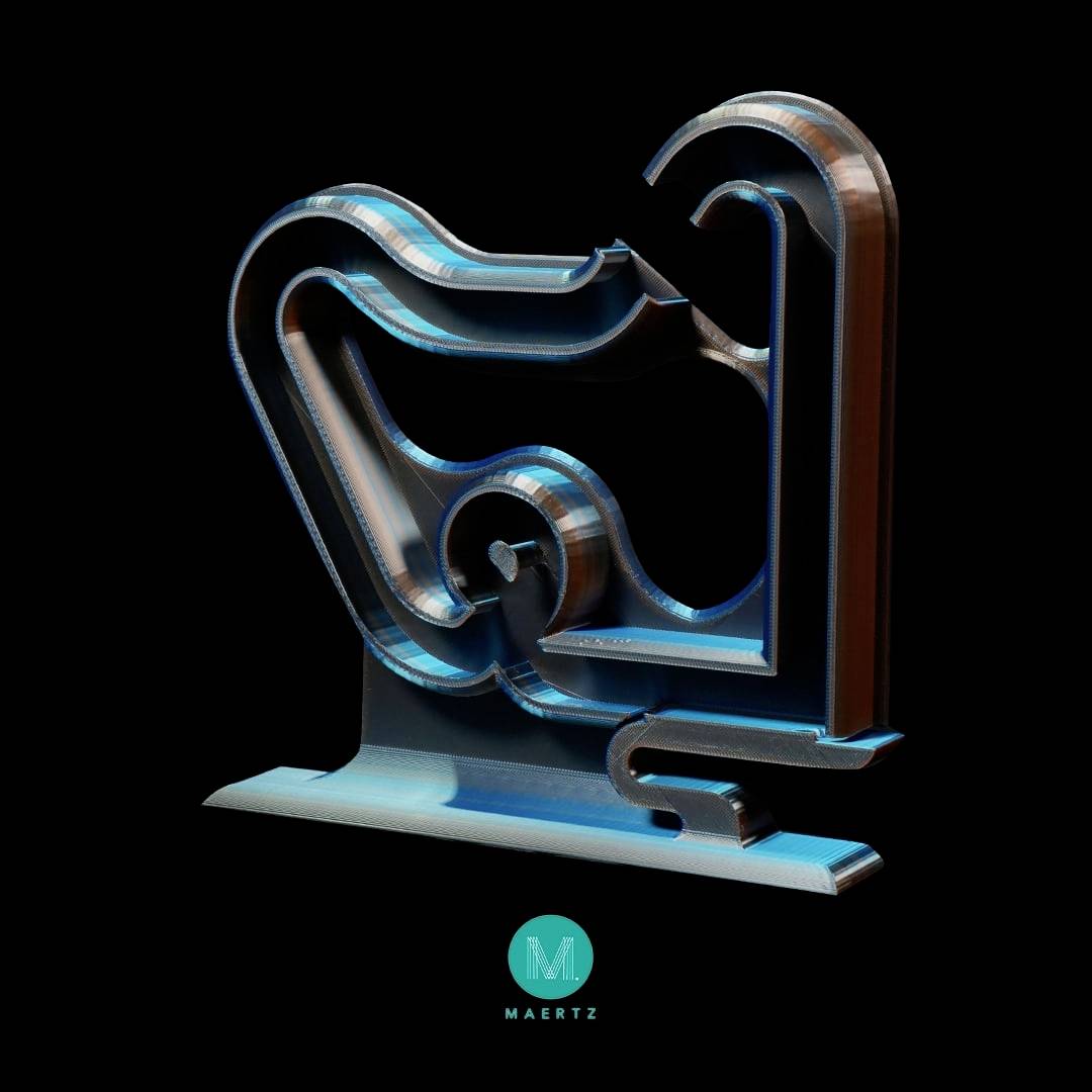 Напівматова нитка для 3D-принтера PLA Maertz PMMA-1021-005, Діаметр нитки: 1,75 мм, 1000 г, синій, оранжевий