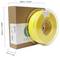 Żółta szpula filamentu PLA Pro obok opakowania o wymiarach: 250x230x67 mm.
