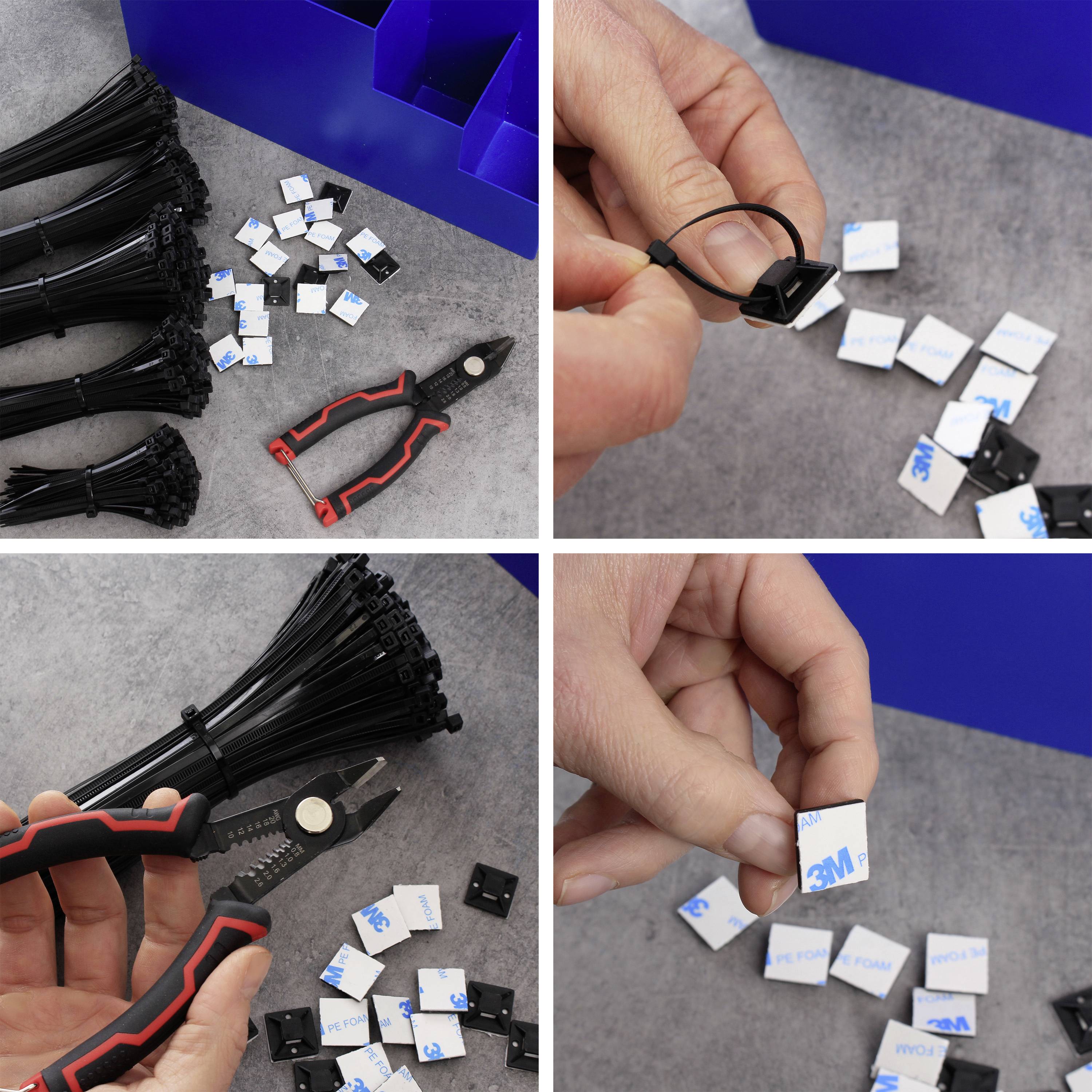 Кабельні стяжки Quadrios 24CA456 24CA456 Колір виробника: чорний 1022 шт.