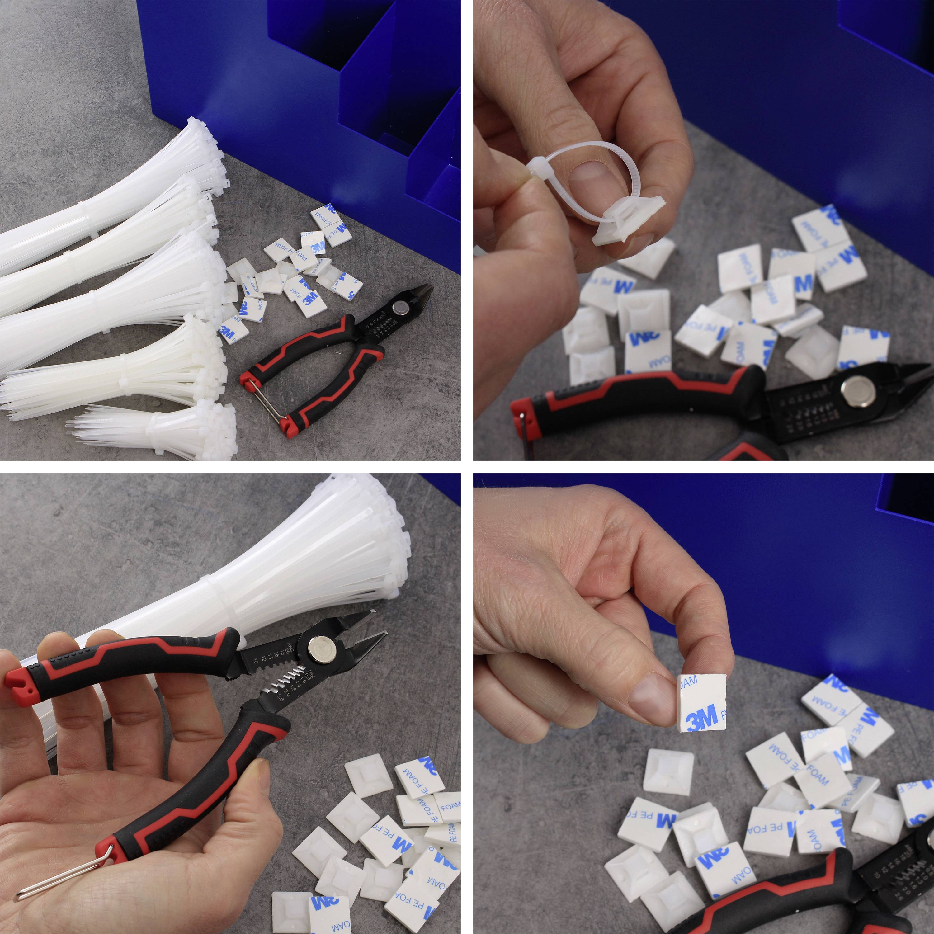 Кабельні стяжки Quadrios 24CA457 24CA457 Колір виробника: білий 1022 штуки