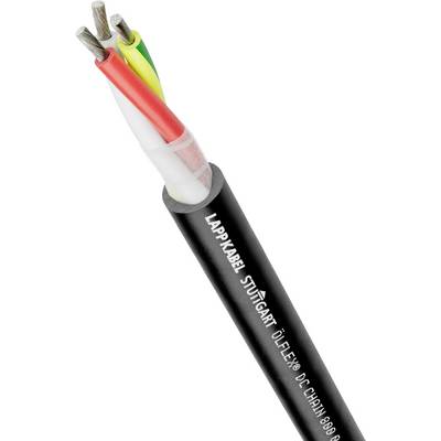 Czarny kabel z trzema kolorowymi przewodami (zielony, żółty, czerwony) z napisem 'LAPPKABEL STUTTGART ÖLFLEX'.