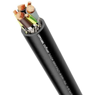 Widoczny jest czarny kabel elektryczny z wieloma miedzianymi żyłami, oznaczony z boku napisem "LAPPKABEL STUTTGART".