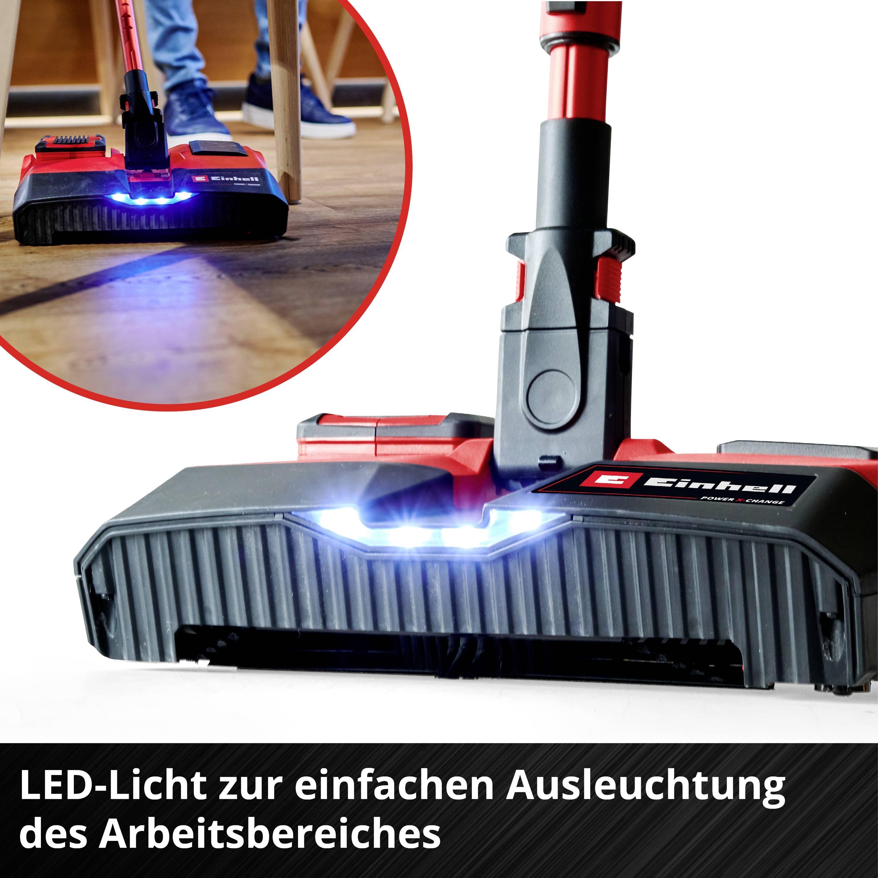 Odkurzacz z wbudowanym światłem LED oświetla podłogę, aby lepiej uwidocznić obszar roboczy podczas sprzątania.