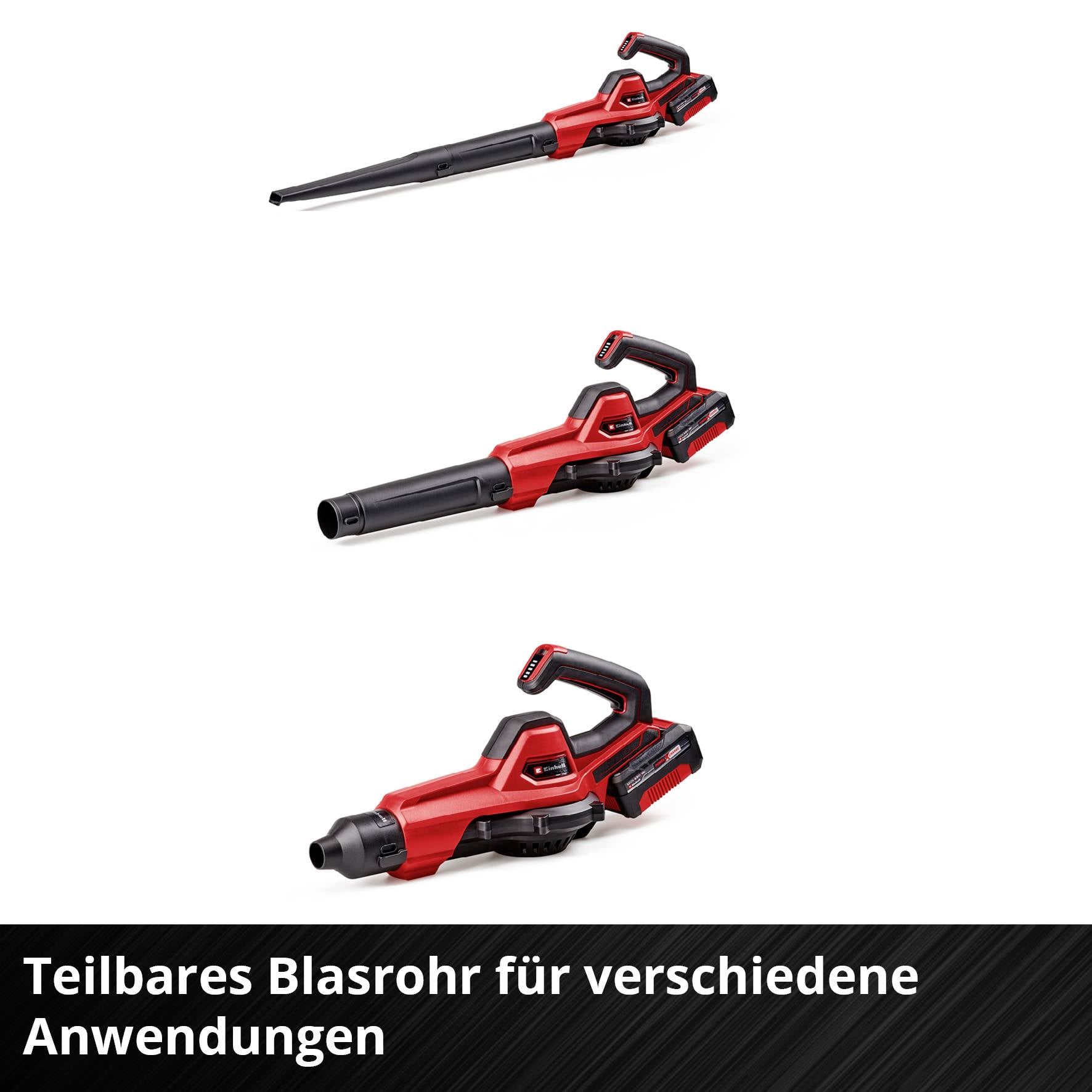 Einhell 3433560 GE-UB 18/250 Li E (1x4.0Ah) бездротовий акумуляторний повітродув, повітродувка для листя з акумулятором, зарядним 