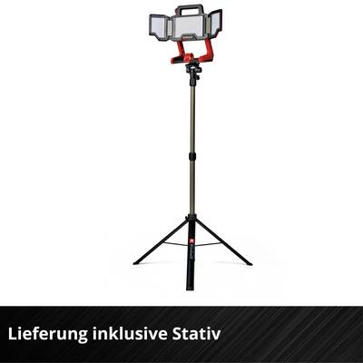 Lampa robocza LED na statywie, regulowana wysokość. Tekst na marginesie obrazka: Dostawa wraz ze statywem.