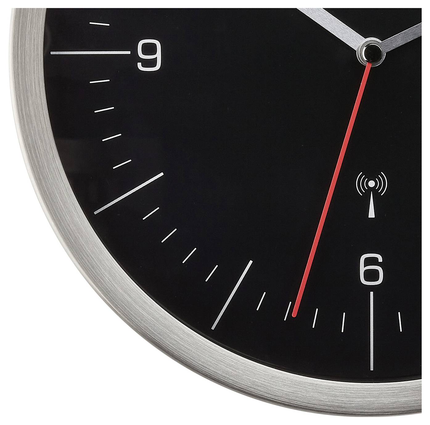 Настінний годинник TFA Dostmann 60.3544.01 з радіокеруванням 245 мм x 41 мм x 245 мм з нержавіючої сталі, тихий механізм