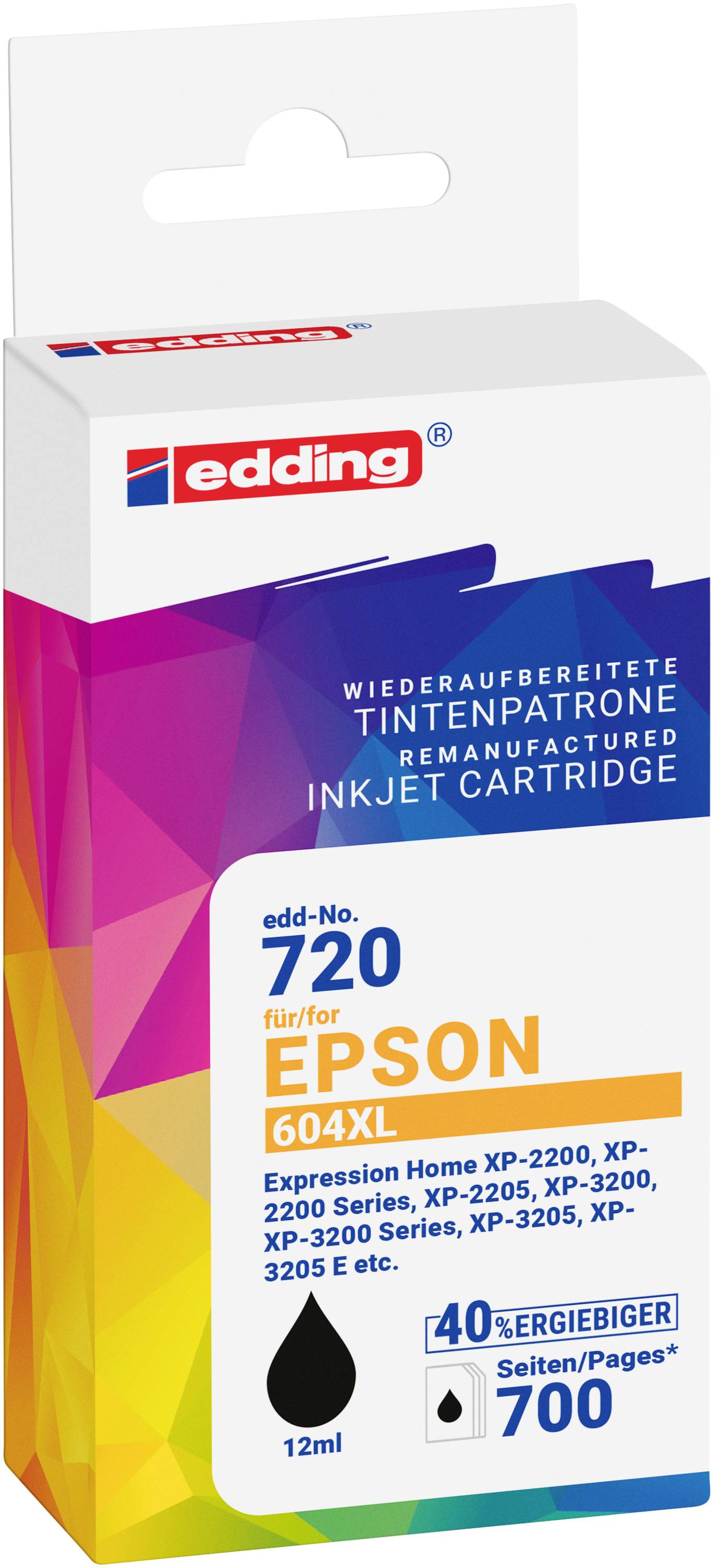 Edding atrament Zamiennik Epson 604XL (T10H1) zamiennik Czarny EDD-720 18-720-0