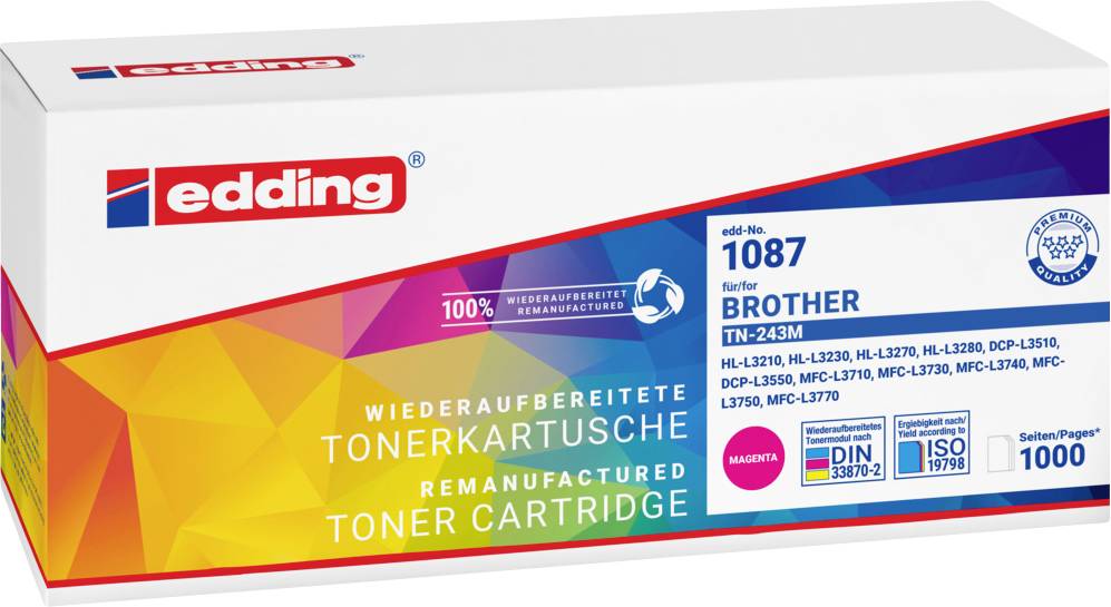 Запасний тонер Edding Brother TN-243 Magenta 1000 сторінок EDD-1087 18-1087