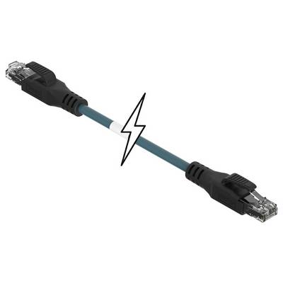 Kabel sieciowe z symbolem błyskawicy pośrodku. Symbolizuje połączenie lub przerwanie transmisji danych.